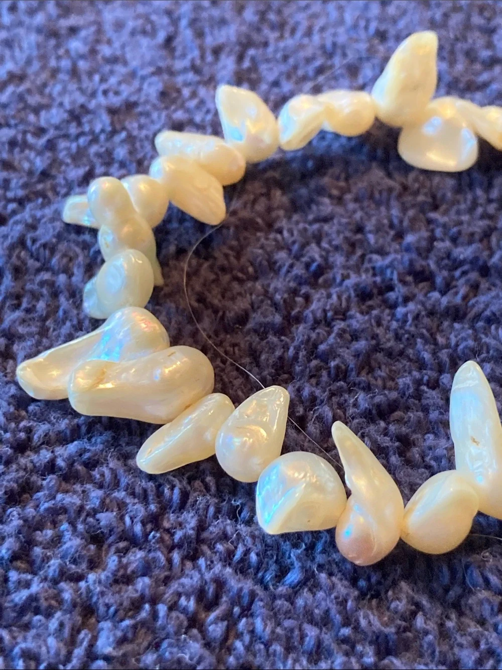 Freshwater Baroque Tooth Pearl Stretch Bracelet